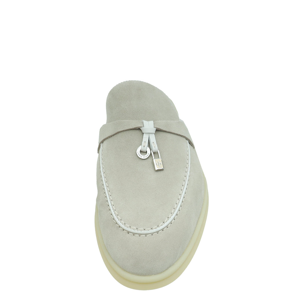 Loro Piana Powder Pearl Charms Walk Babouche Loafer 38.5