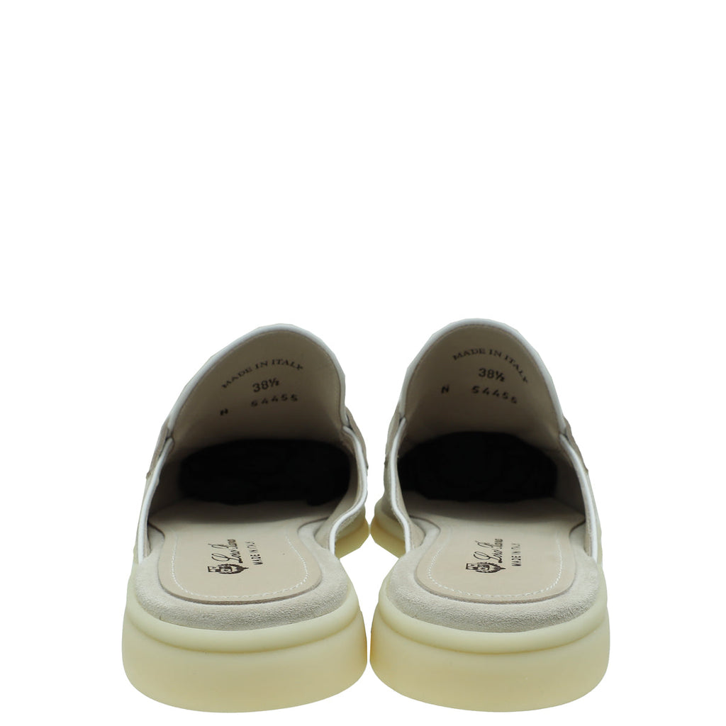 Loro Piana Powder Pearl Charms Walk Babouche Loafer 38.5