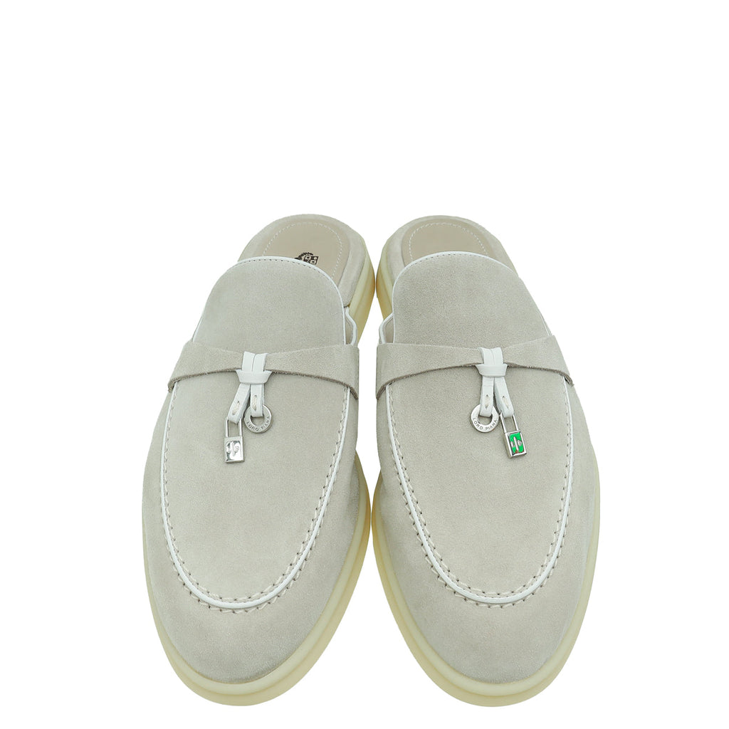 Loro Piana Powder Pearl Charms Walk Babouche Loafer 38.5
