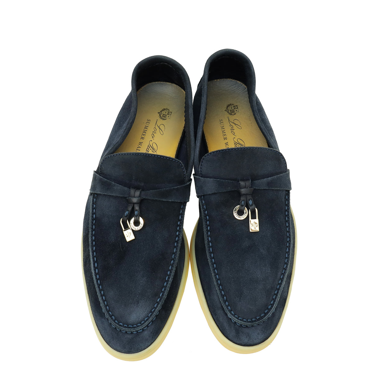 Loro Piana Midnight Blue Summer Charms Walk Loafers 36.5