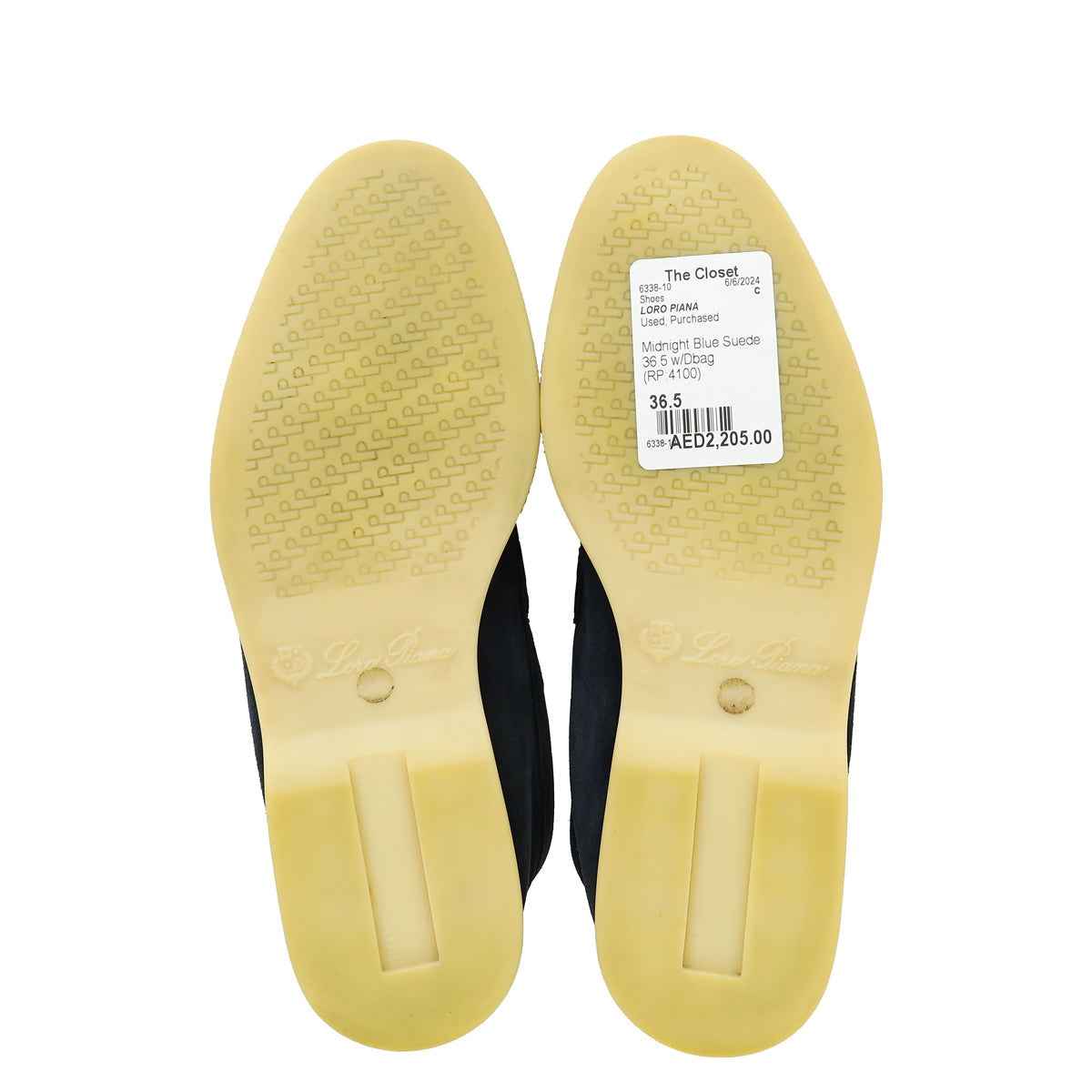 Loro Piana Midnight Blue Summer Charms Walk Loafers 36.5
