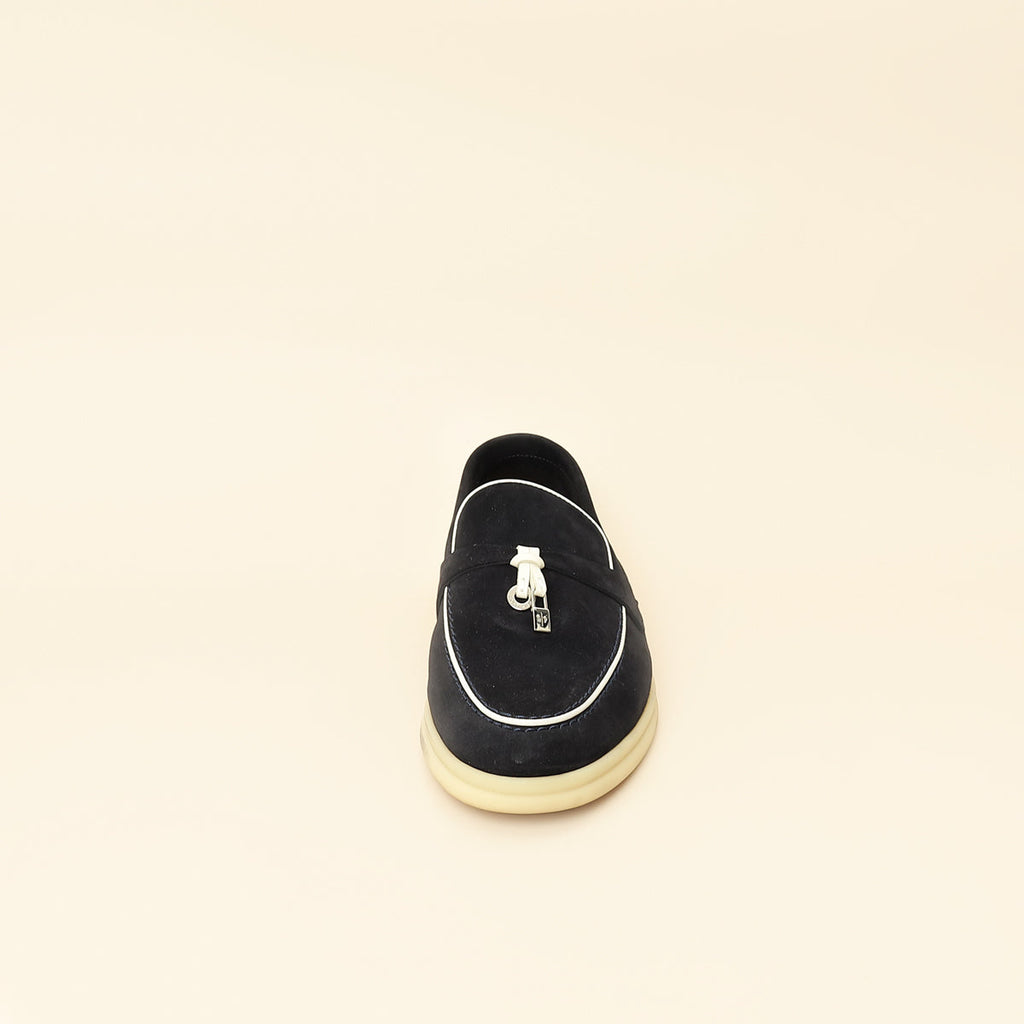Loro Piana Argo Blue Summer Charm Walk Loafer 36