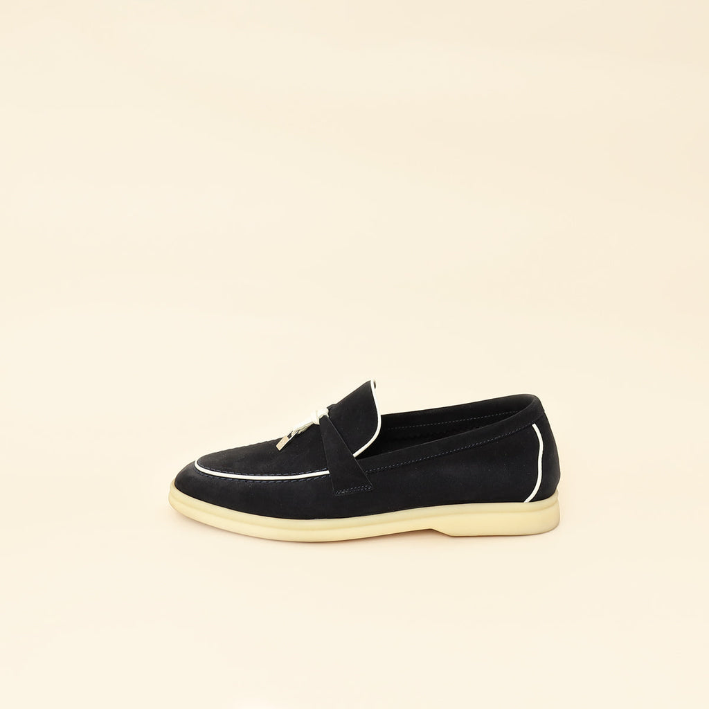 Loro Piana Argo Blue Summer Charm Walk Loafer 36
