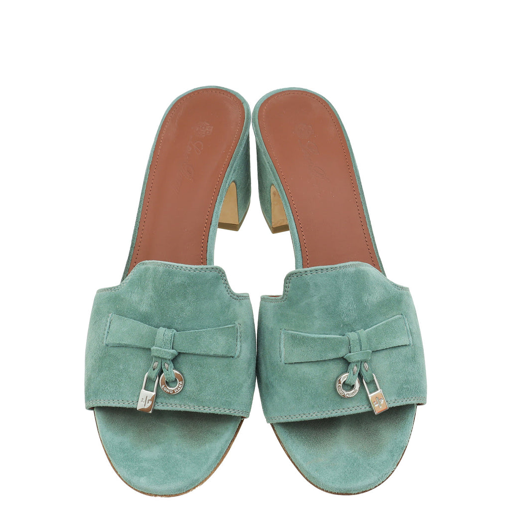 Loro Piana Sap Green Summer Charms Sandal 36