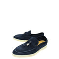 Loro Piana Navy Blue Summer Charms Walk Loafers 37.5