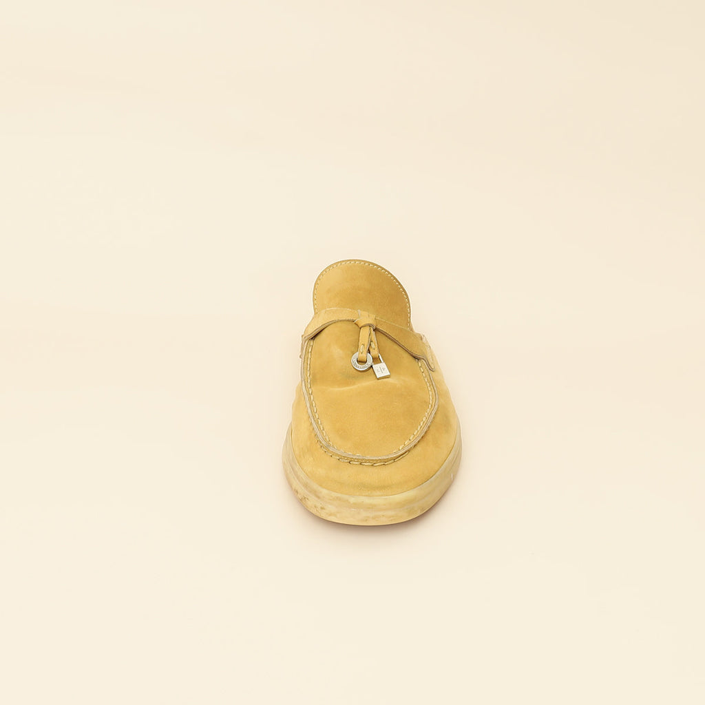 Loro Piana Beige Babouche Charms Walk Loafer 37.5