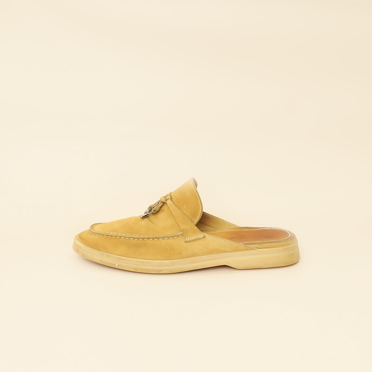 Loro Piana Beige Babouche Charms Walk Loafer 37.5