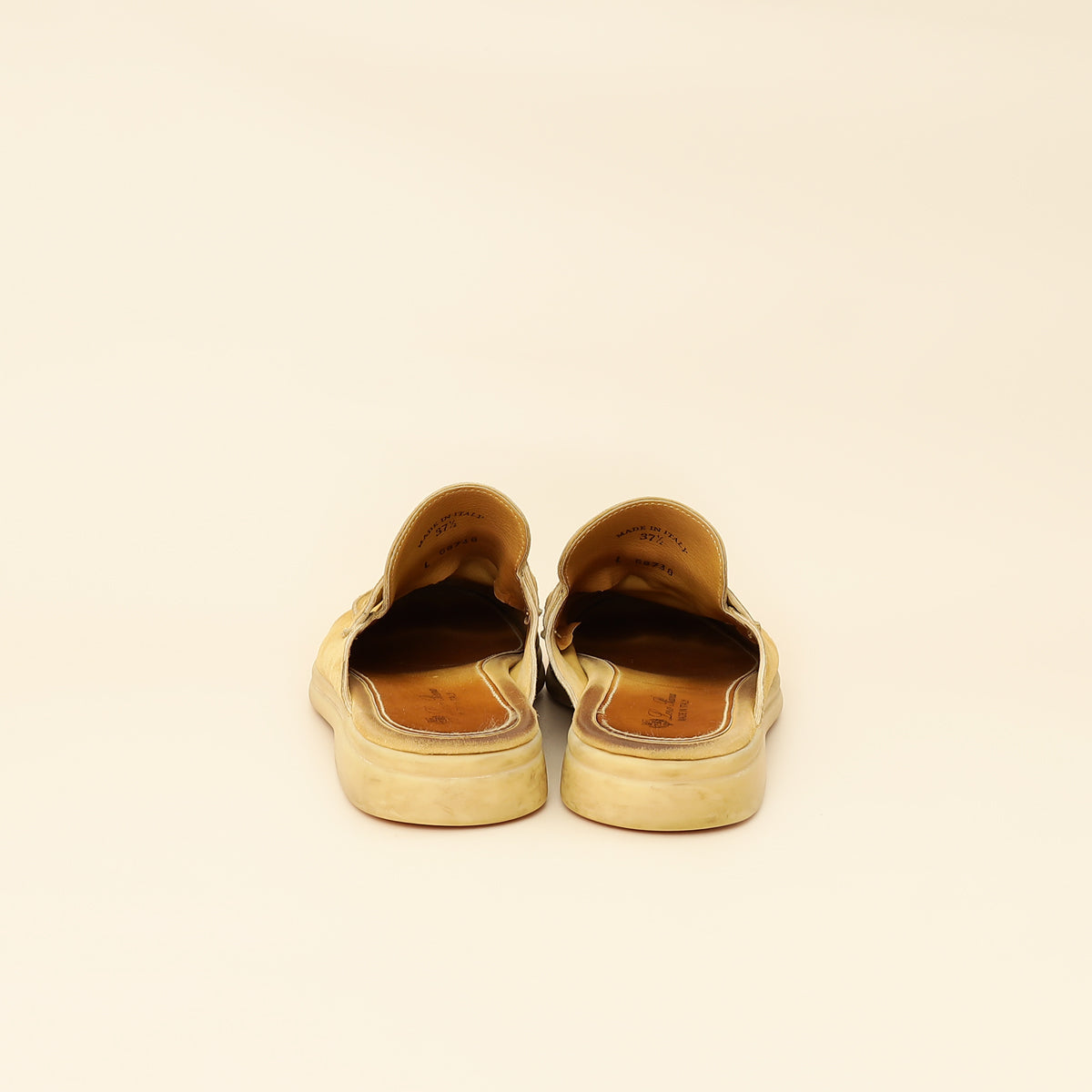 Loro Piana Beige Babouche Charms Walk Loafer 37.5