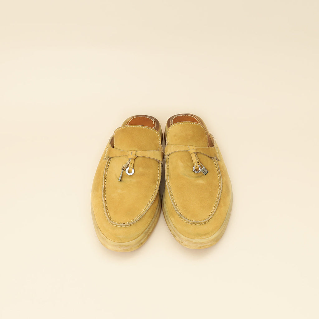 Loro Piana Beige Babouche Charms Walk Loafer 37.5