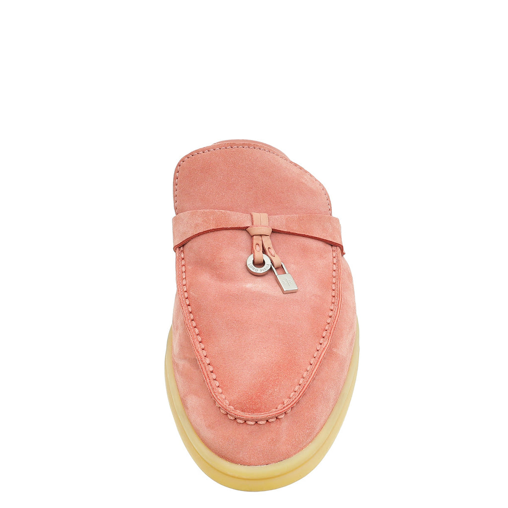 Loro Piana Sorbet Pink Charms Walk Babouche Loafer 37.5