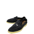 Loro Piana Black Summer Charms Walk Loafers 38.5