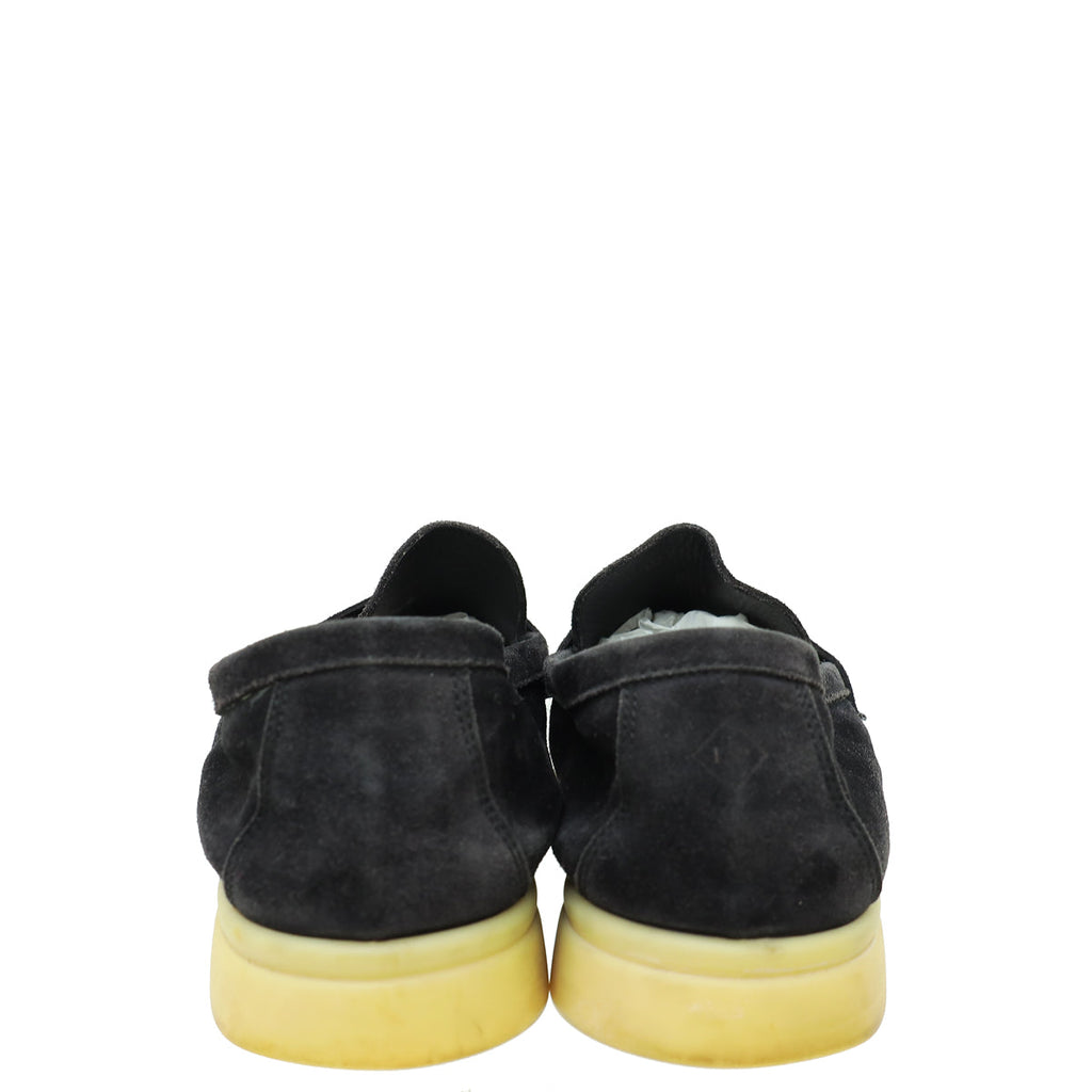 Loro Piana Black Summer Charms Walk Loafers 38.5