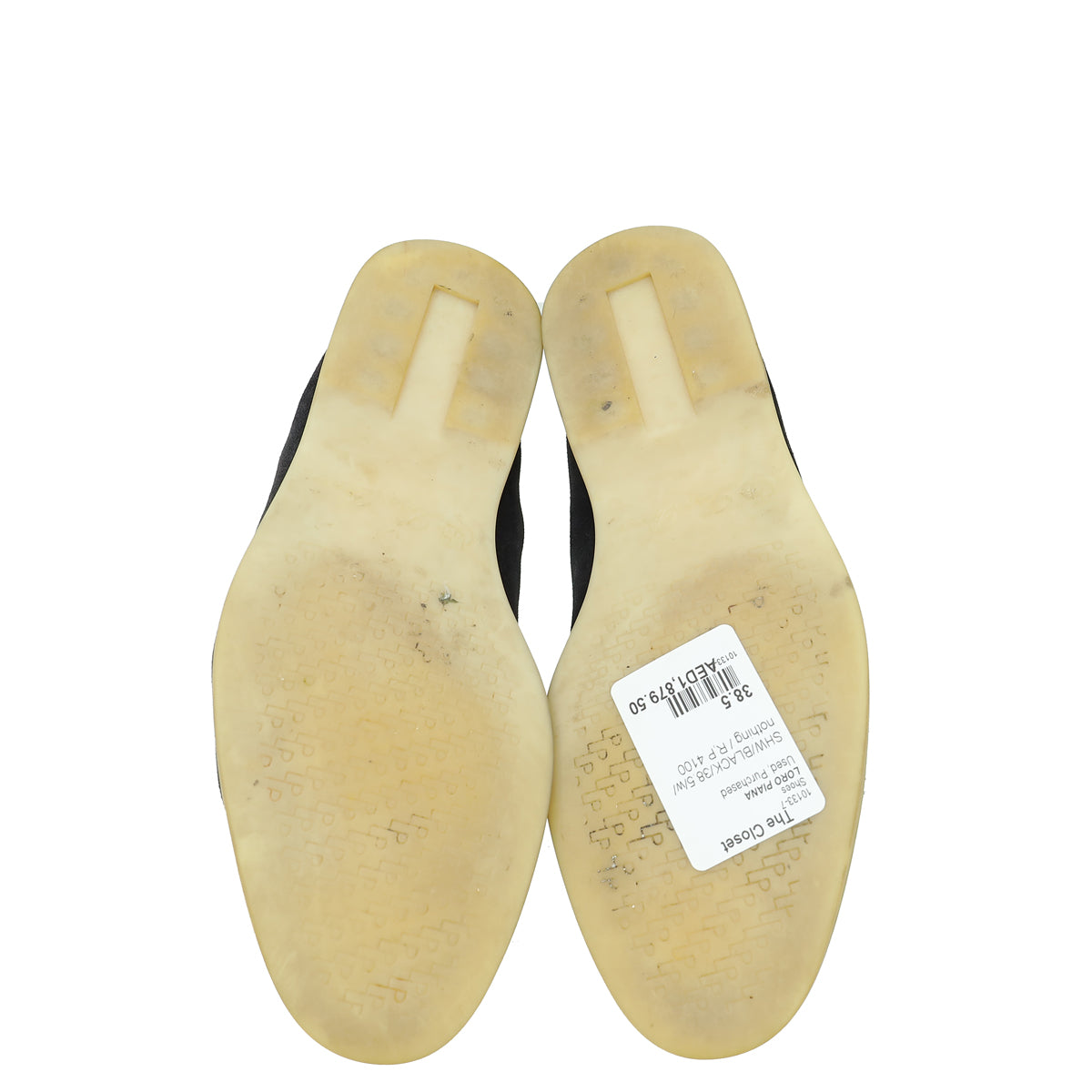 Loro Piana Black Summer Charms Walk Loafers 38.5