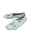 Loro Piana Sky Blue Ostrich Dot Sole Walk Loafer 38.5