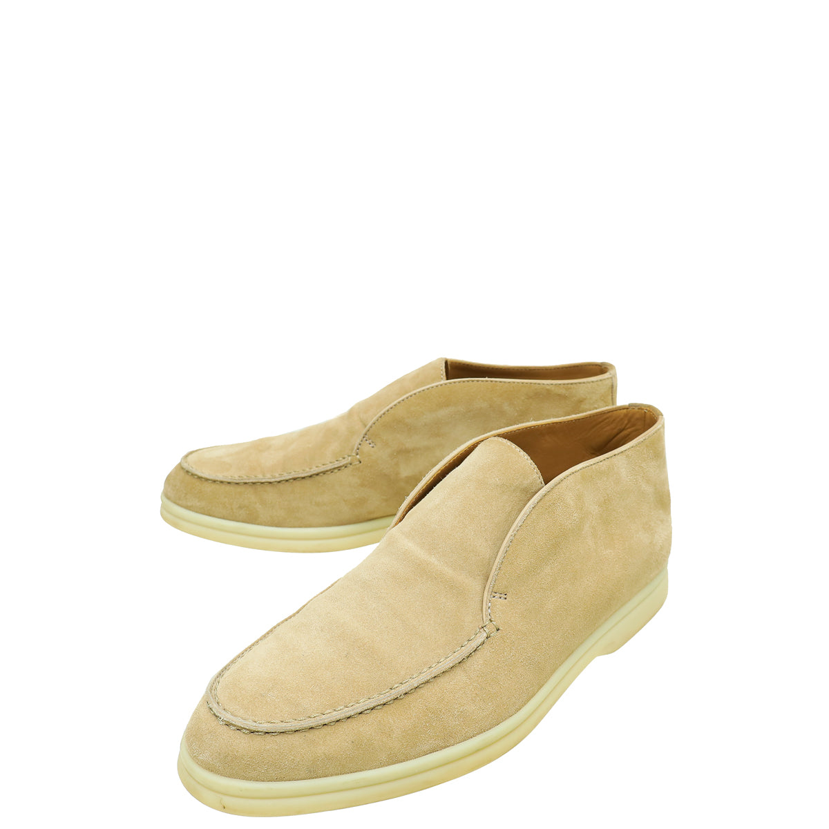 Loro Piana Sandstone Suede Open Walk Chukka Boots 38