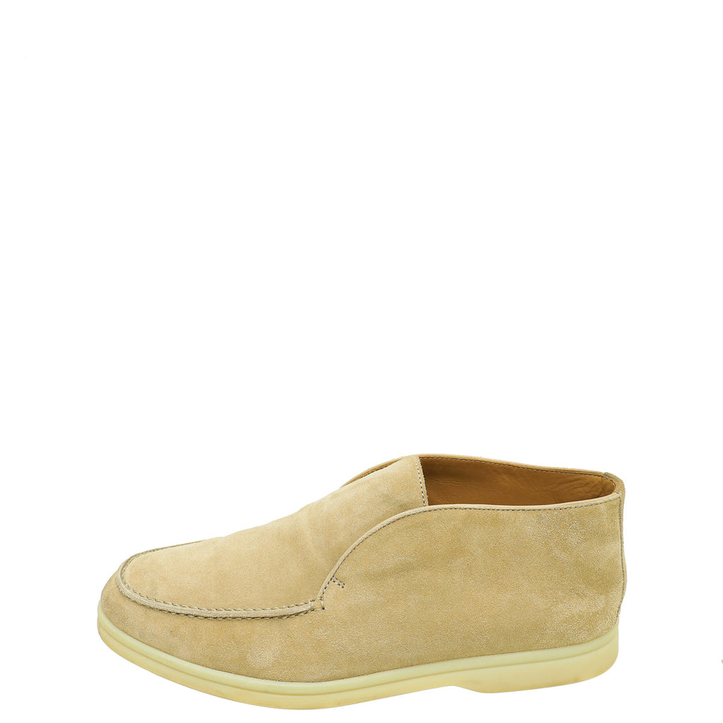 Loro Piana Sandstone Suede Open Walk Chukka Boots 38