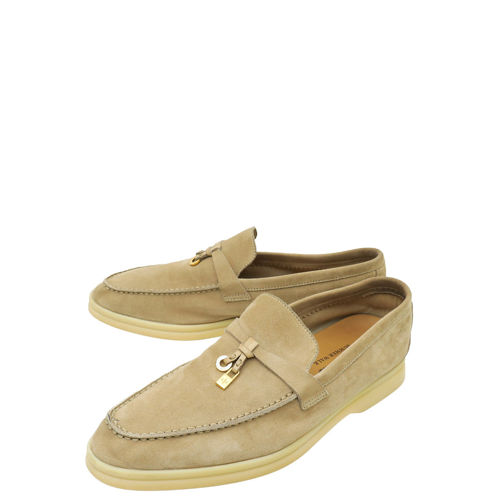 Loro Piana Beige Summer Charm Walk Loafer 38