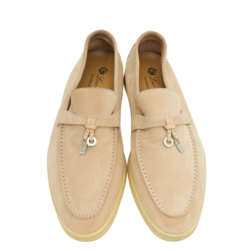Loro Piana Pink Sand Summer Charm Walk Loafer 38