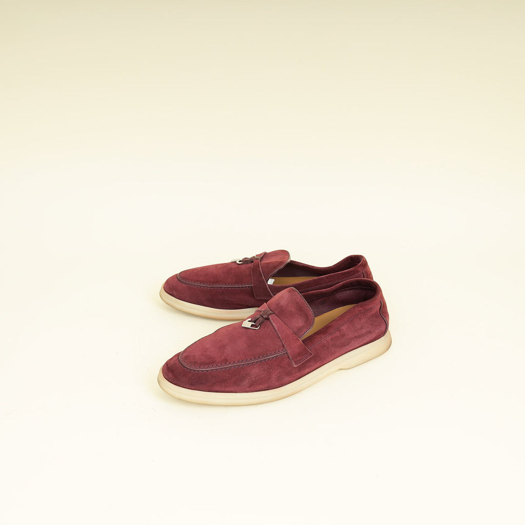 Loro Piana Wild Plum Summer Charms Walk Loafers 39.5