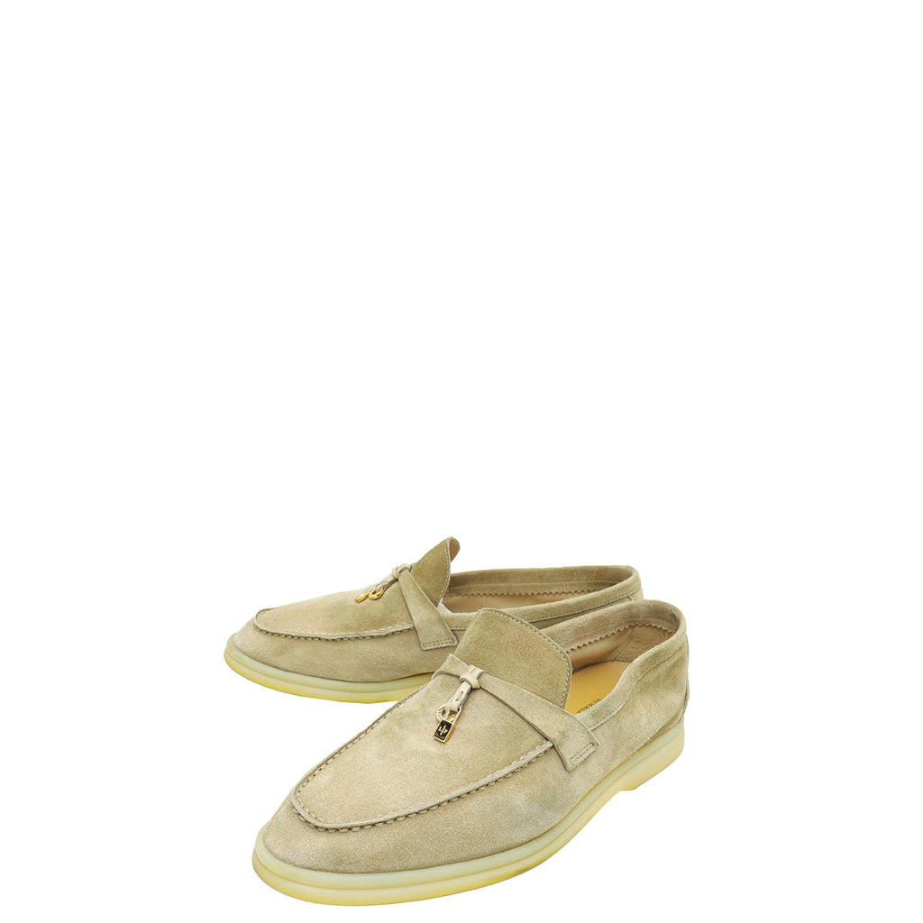 Loro Piana Sandstone Summer Charms Walk Loafers 39