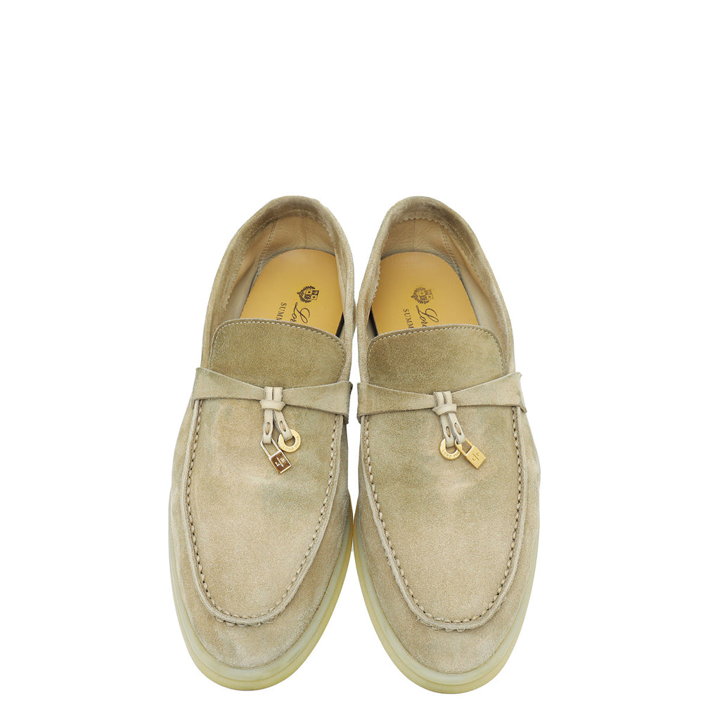 Loro Piana Sandstone Summer Charms Walk Loafers 39