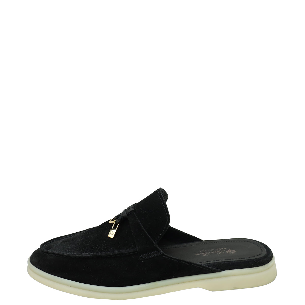 Loro Piana Black Babouche Charms Walk Mocassin Slipper 39