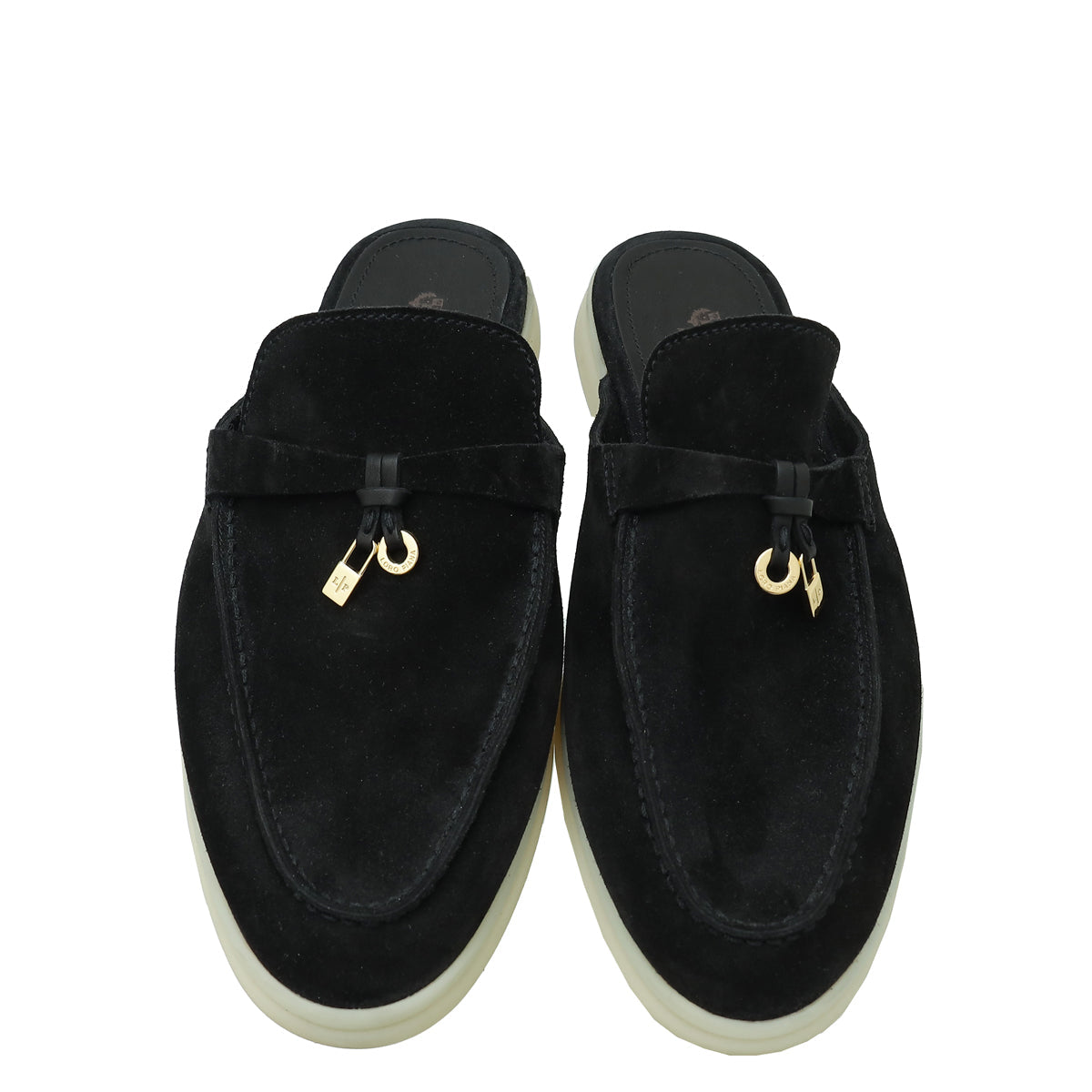 Loro Piana Black Babouche Charms Walk Mocassin Slipper 39