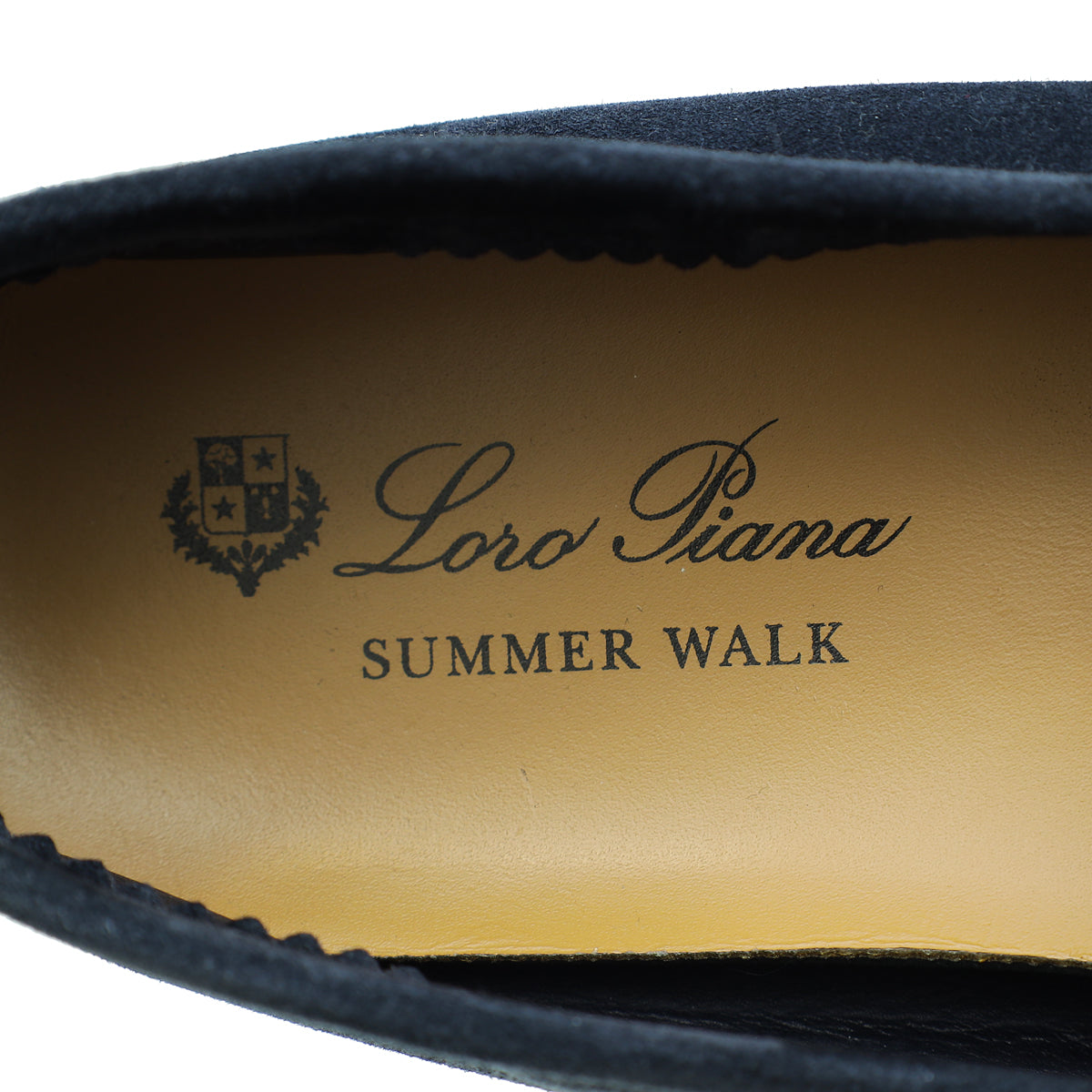 Loro Piana True Dark Blue Suede Summer Charms Walk Loafers 40