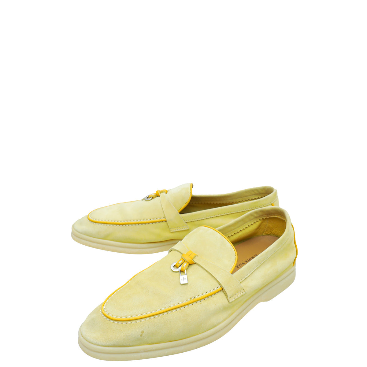 Loro Piana Light Yellow Summer Charms Walk Loafers 40