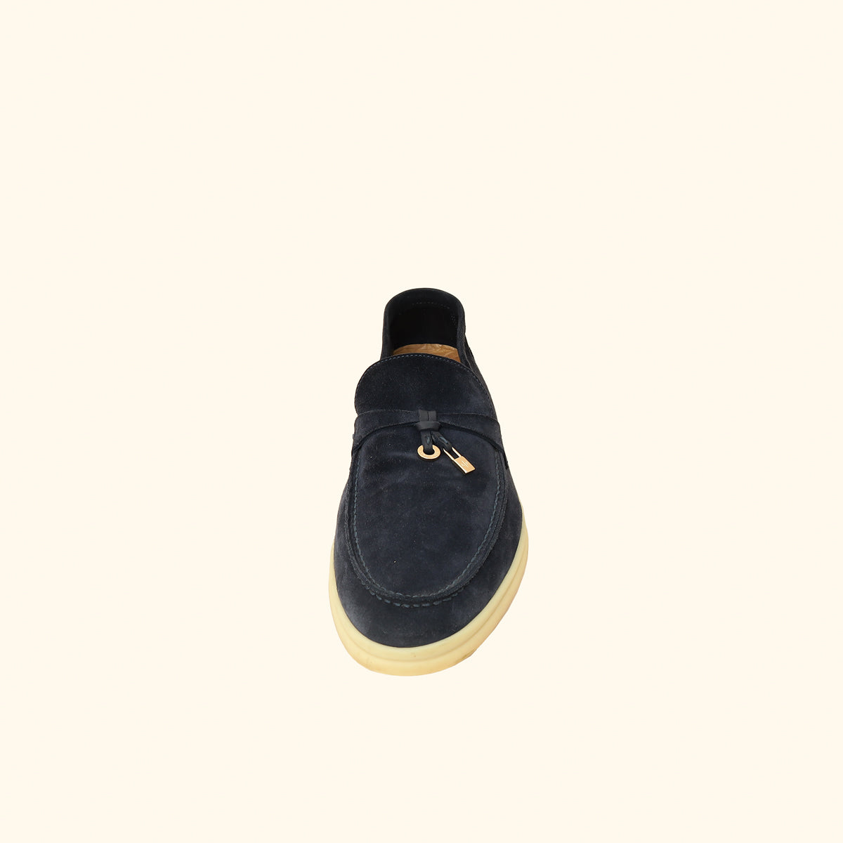 Loro Piana Argo Blue Summer Charms Walk Loafers 40