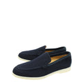 Loro Piana Navy Blue Summer Walk Wool Loafers