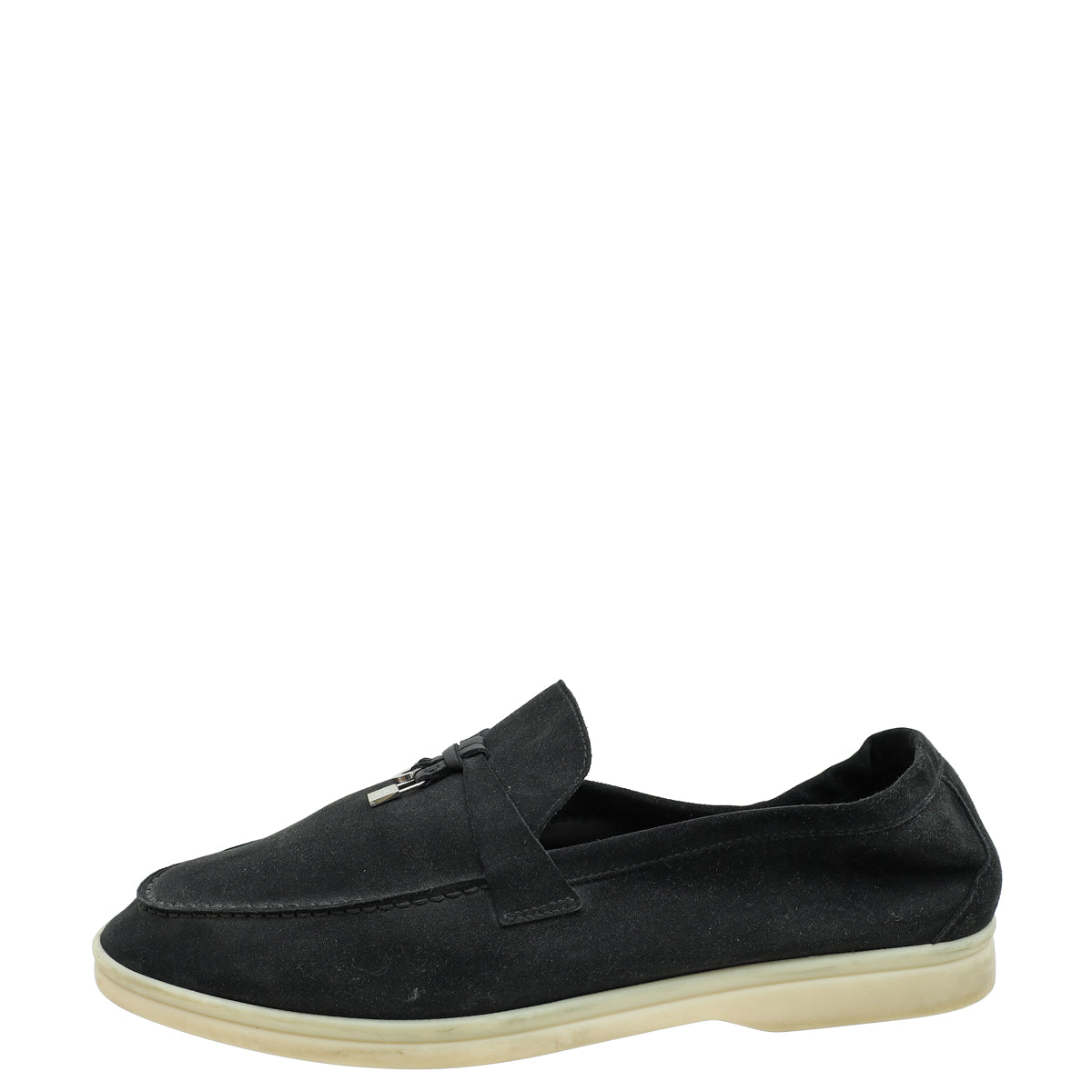 Loro Piana Black Summer Charms Walk Loafer 42