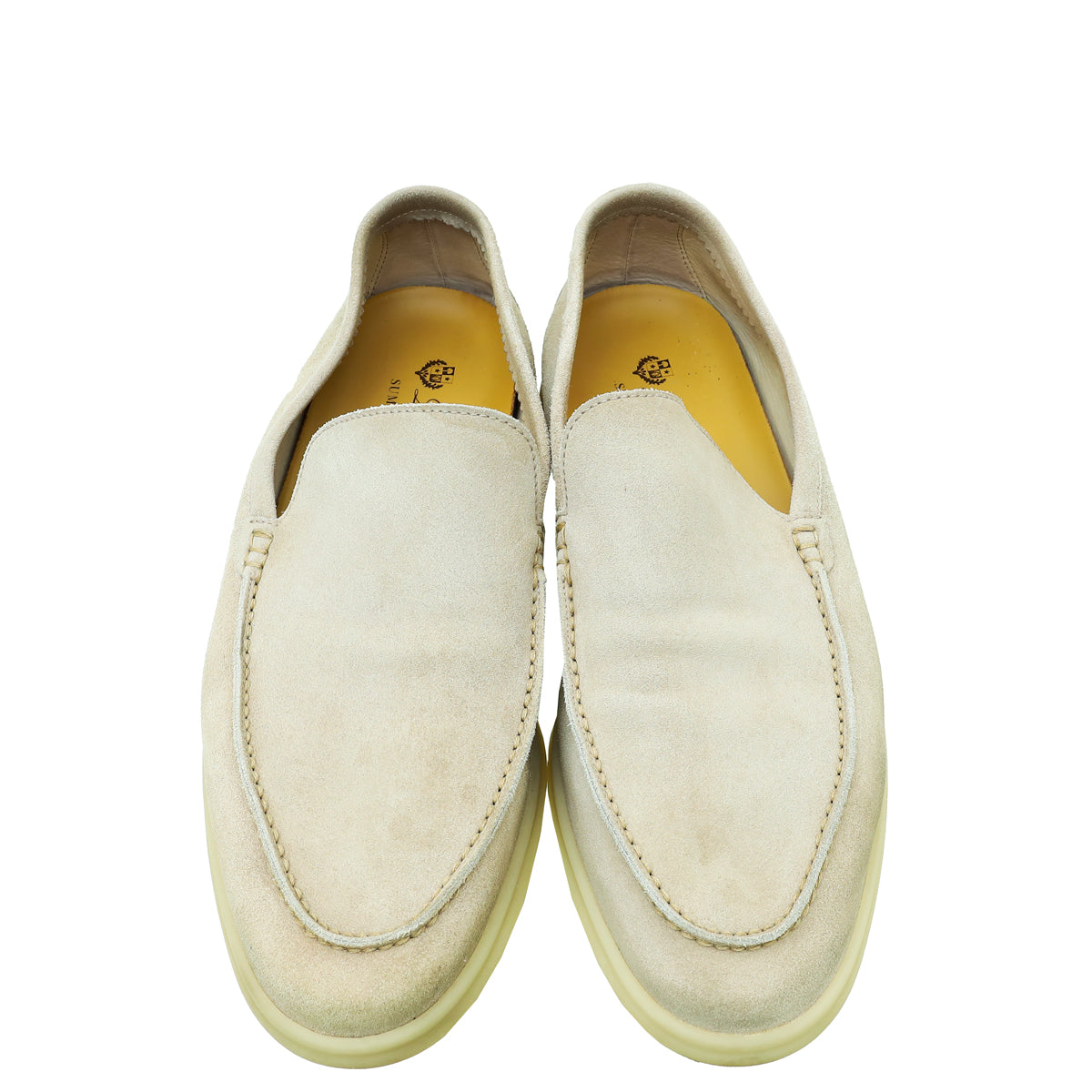 Loro Piana Pearl Gray Summer Walk Loafers 43