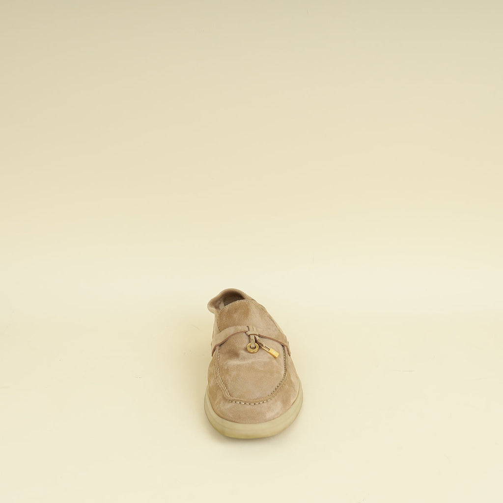 Loro Piana Sandstone Summer Charms Walk Loafers 36.5