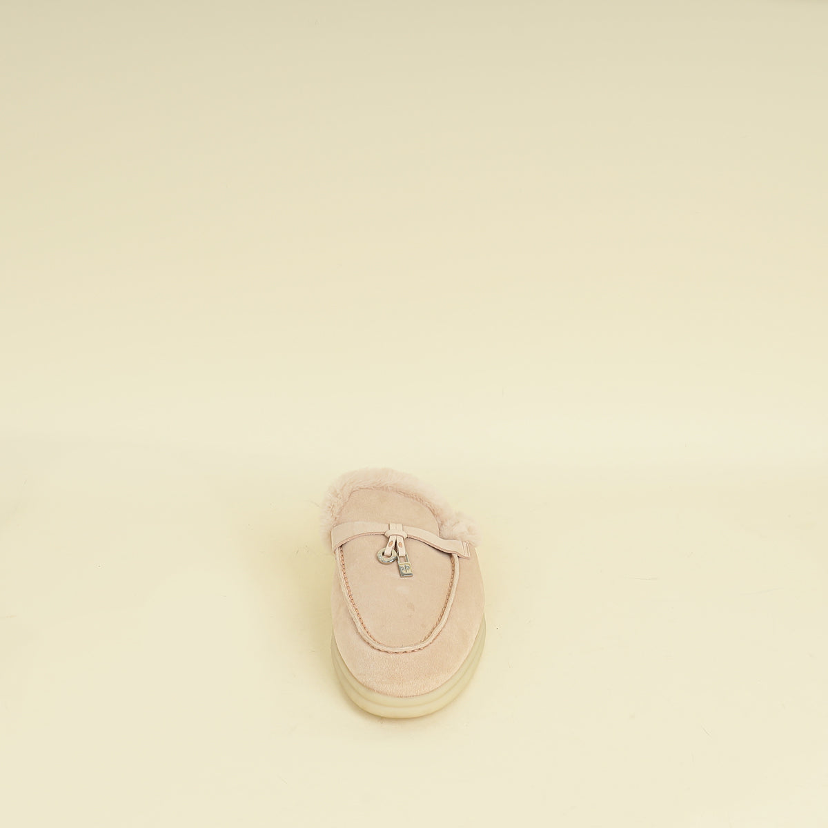 Loro Piana Pink Sand Charms Walk Babouche Loafers 36