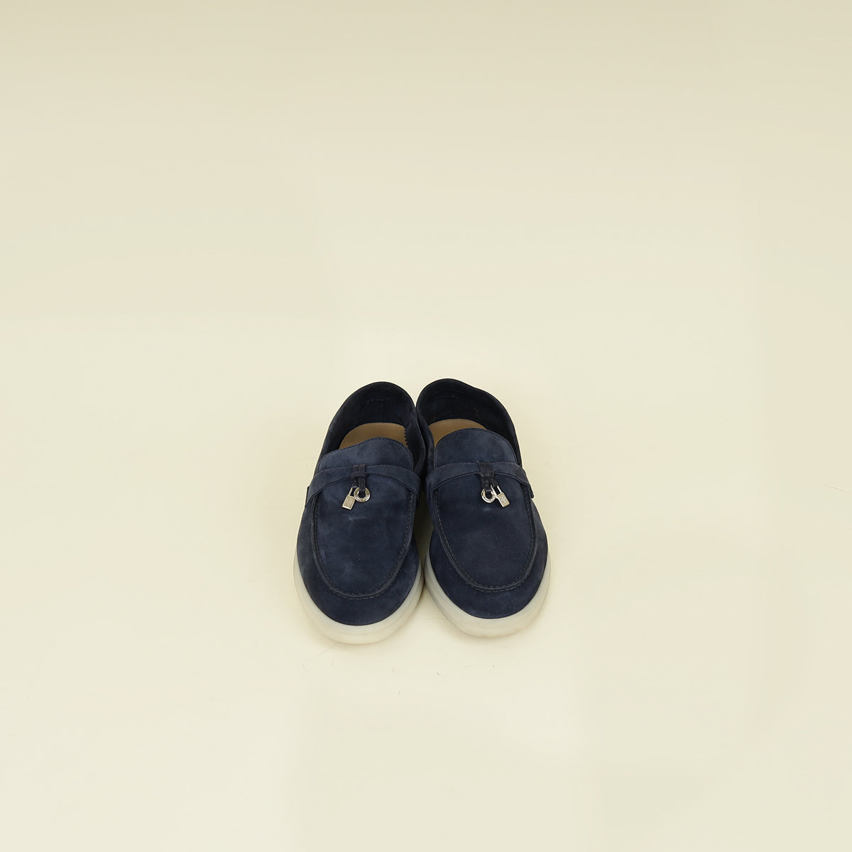 Loro Piana Argo Blue Melange Summer Charms Walk Loafers 36