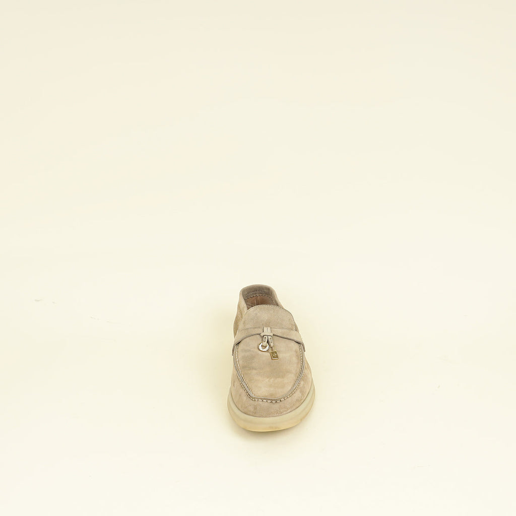 Loro Piana Sandstone Summer Walk Charm Loafer 37.5