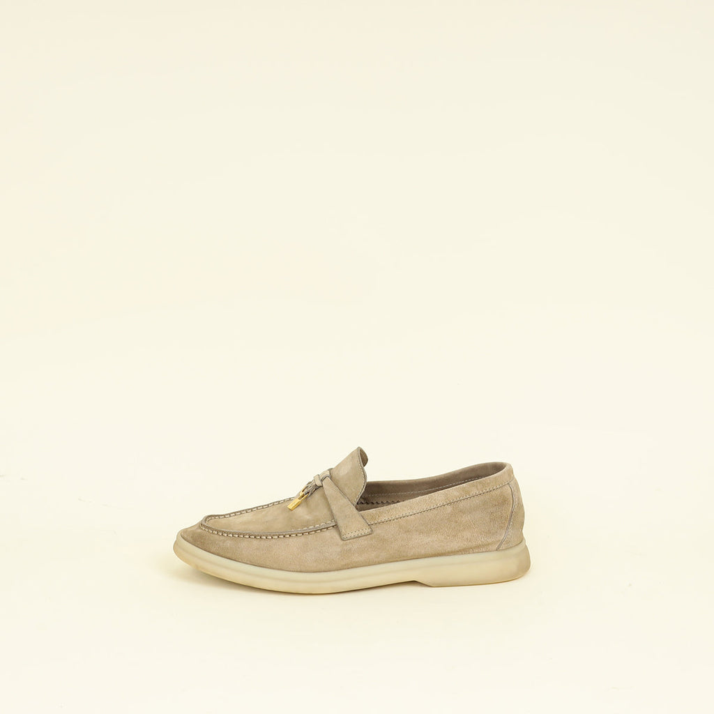 Loro Piana Sandstone Summer Walk Charm Loafer 37.5
