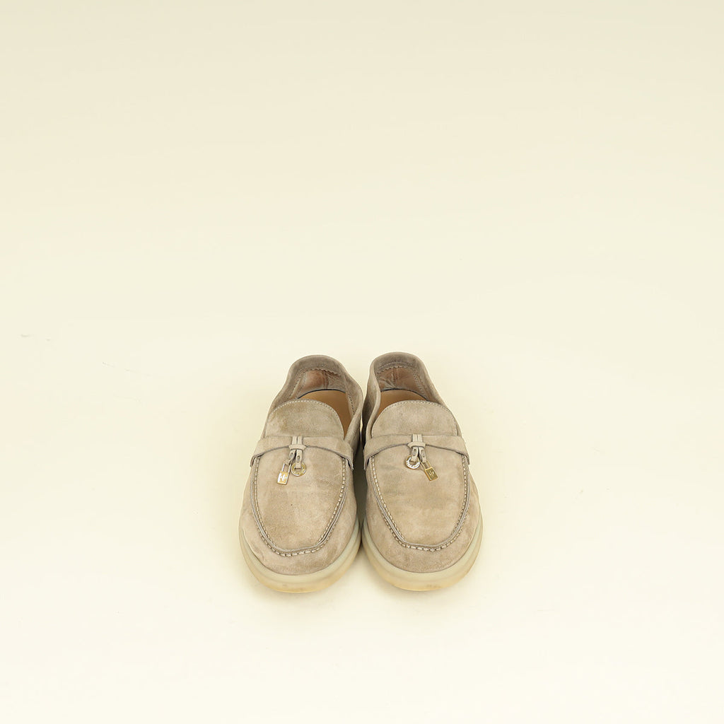 Loro Piana Sandstone Summer Walk Charm Loafer 37.5