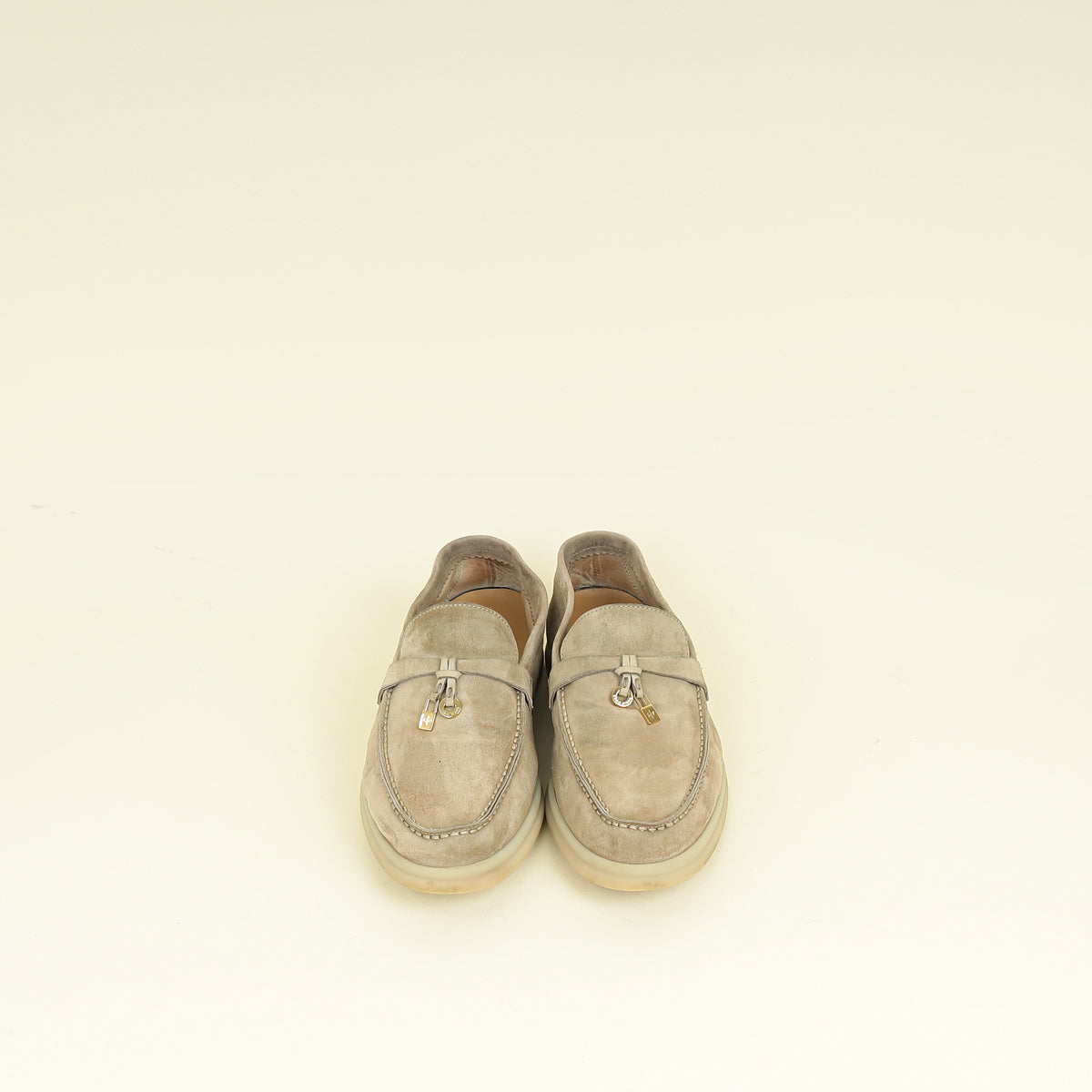 Loro Piana Sandstone Summer Walk Charm Loafer 37.5
