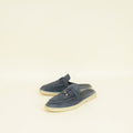 Loro Piana Dark Grey Charms Walk Babouche Loafer 37.5