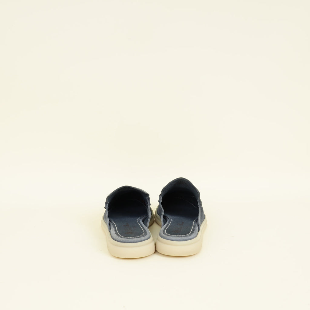 Loro Piana Dark Grey Charms Walk Babouche Loafer 37.5