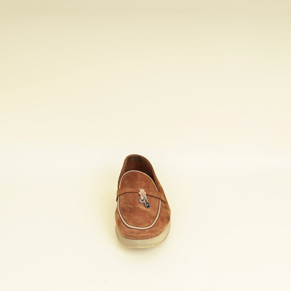 Loro Piana Saddle Brown Summer Charms Walk Loafer 37.5