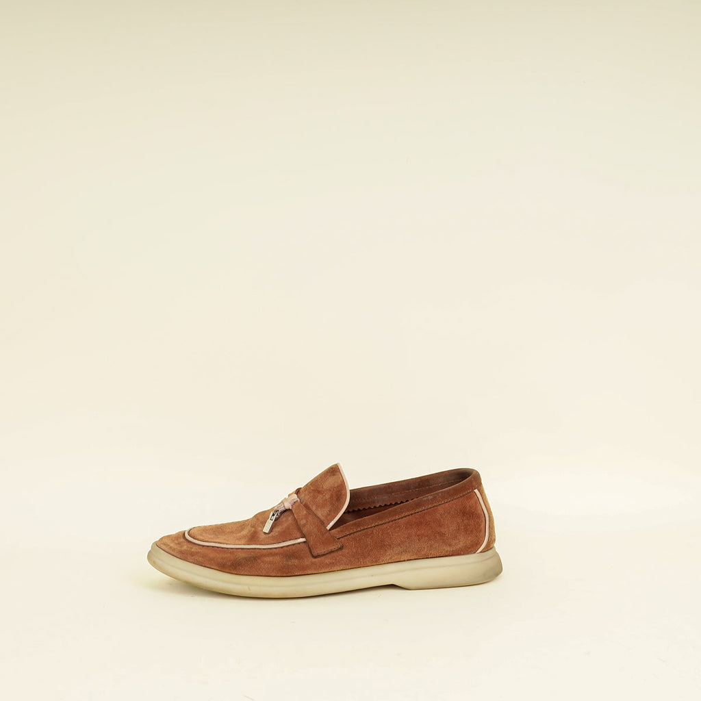 Loro Piana Saddle Brown Summer Charms Walk Loafer 37.5