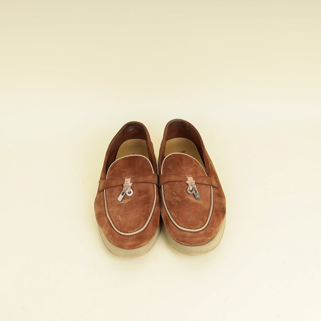 Loro Piana Saddle Brown Summer Charms Walk Loafer 37.5