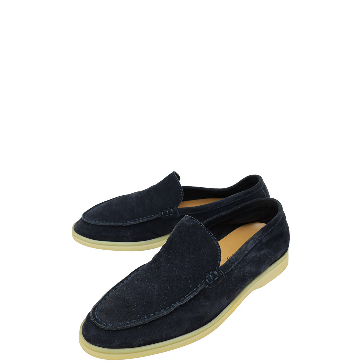 Loro Piana Navy Blue Summer Walk Loafers 37