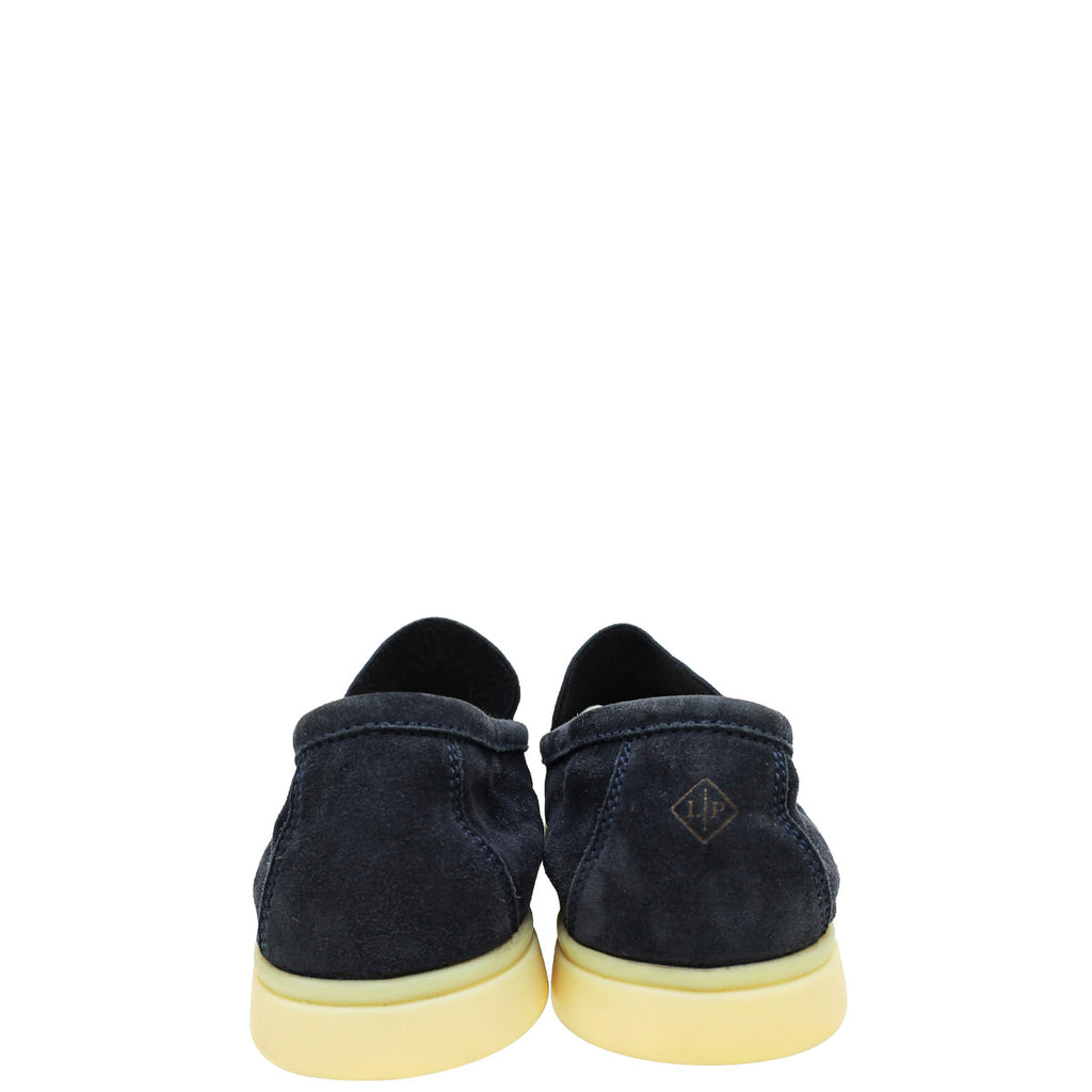 Loro Piana Navy Blue Summer Walk Loafers 37