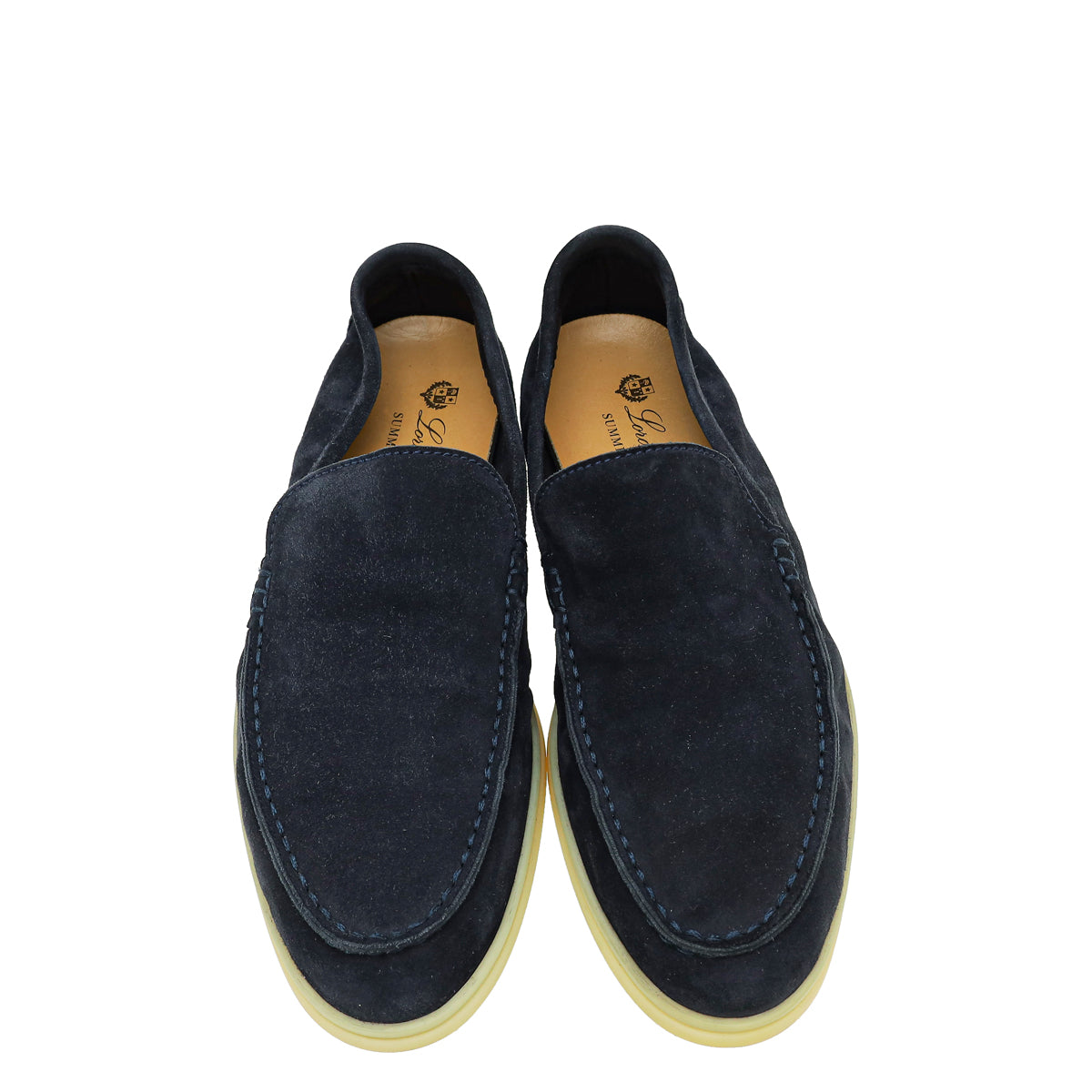 Loro Piana Navy Blue Summer Walk Loafers 37