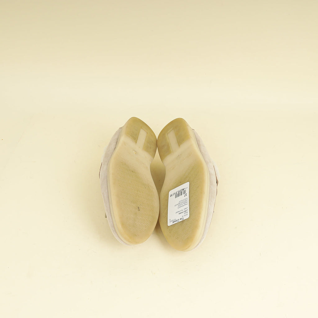 Loro Piana Powder Pearl Summer Charms Fur Walk Loafer 37