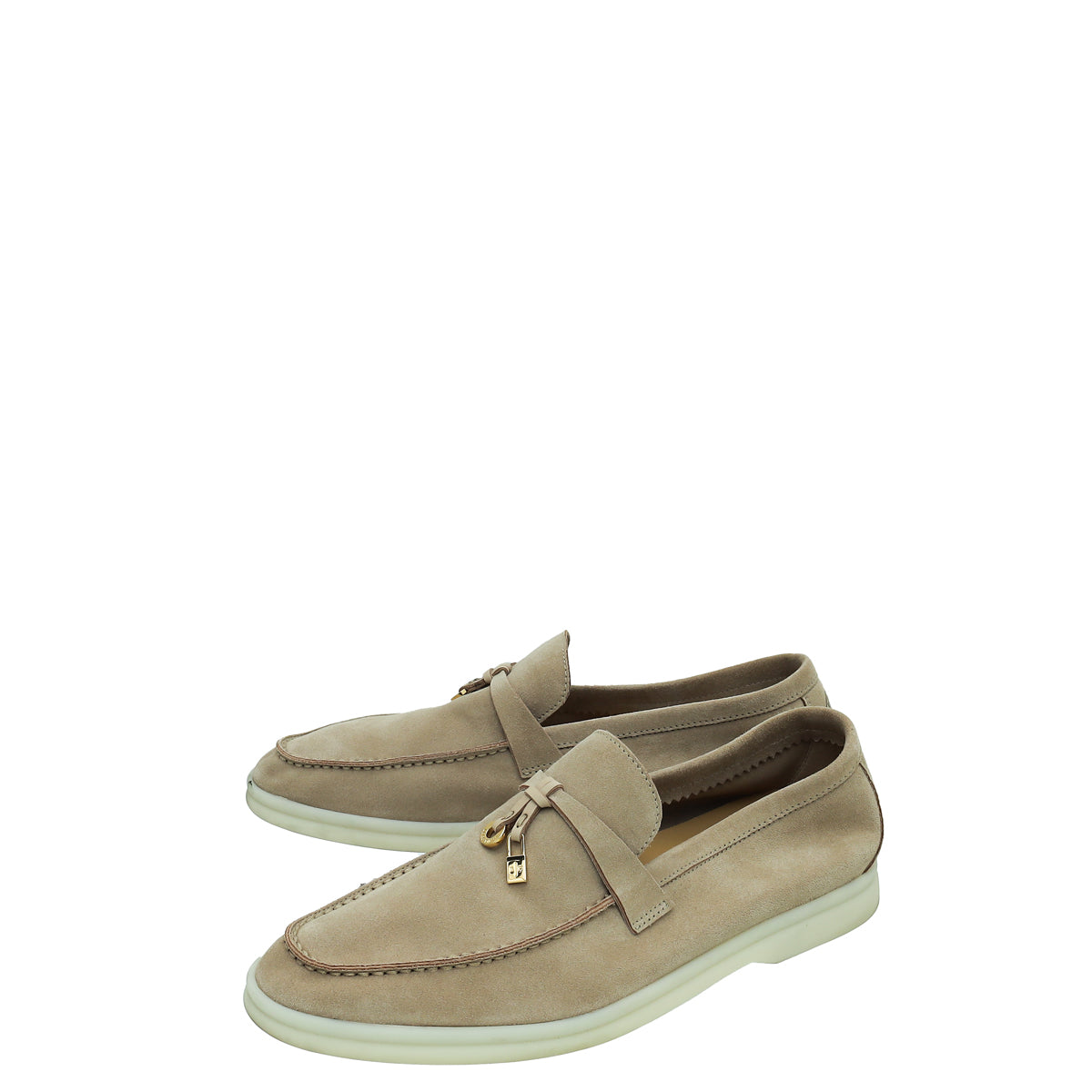 Loro Piana Desert Sand Summer Charm Walk Loafer 38.5
